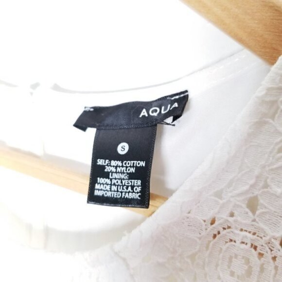 Aqua White Lace Crochet Skater Sleeveless Dress - Picture 5 of 7